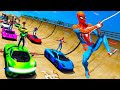 Homem Aranha E Heróis Com Carros Jet Ski Aeronave New Challenge GTA V And Music SPIDER MAN Mod