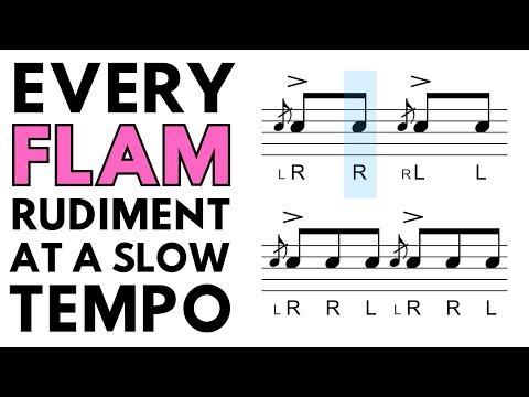 Every Flam Rudiment at a Slow Tempo for Practice 🥁