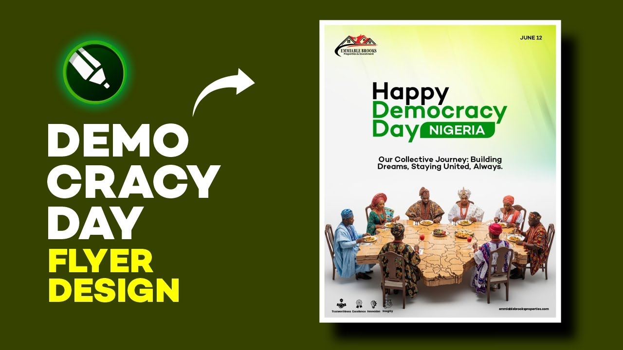 🇳🇬 Democracy Day Flyer Design Tutorial (With AI-Generated Images!) 🎨