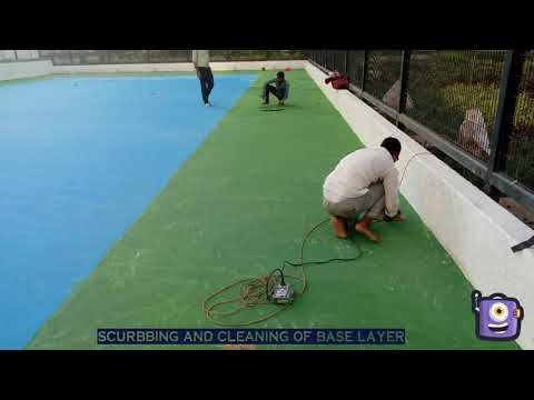 Blue,brown acrylic outdoor synthetic flooring