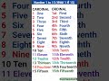 Cardinal Number vs Ordinal Numbers #greatschooling #numbers #vocabulary