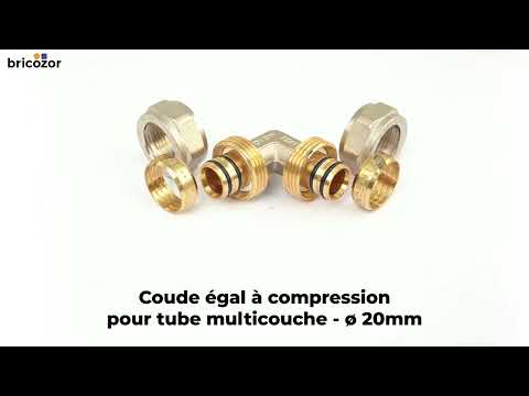 Coude égal à compression pour tube multicouche - diamètre 20 mm BOUTTÉ