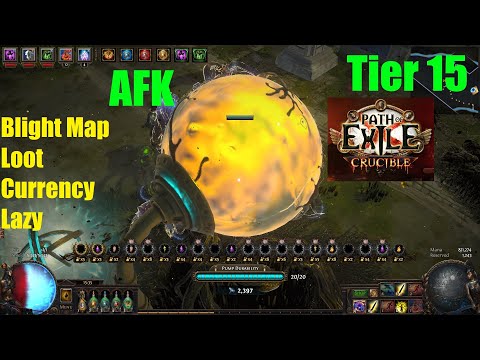 [Path of Exile 3.21] AFK Tier 15 Blighted Maps in Crucible League - PURE ZOMBIE NECROMANCER - 1167