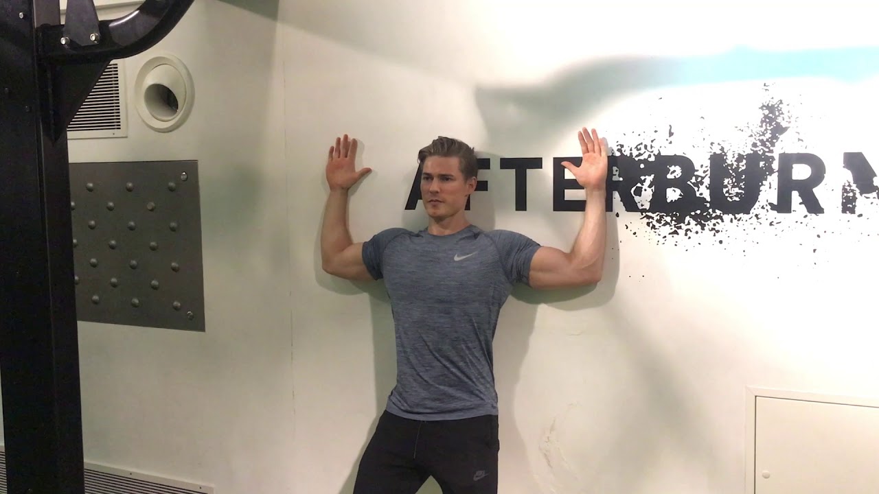 Easy fix for rounded shoulders - Scapula Wall Slides #mobility - YouTube