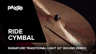 Video thumbnail for PAISTE Signature Traditional Light Ride 22" played by Noah Fürbringer (SOUND DEMO) by GEWA Drums