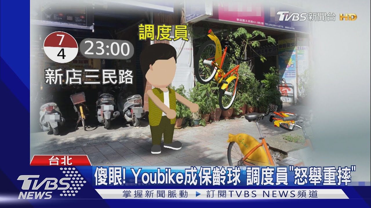 傻眼!Youbike成保齡球 調度員「怒舉重摔」