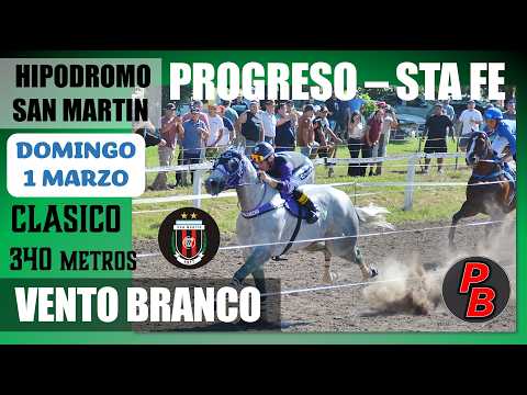 VENTO BRANCO: CLASICO HIPODROMO SAN MARTIN de PROGRESO, SANTA FE (01-03-2026)