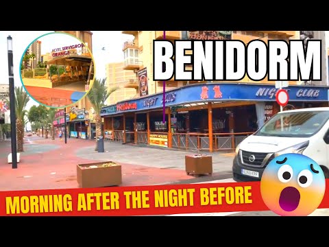 Benidorm: BRITISH SQUARE | Morning Walk | Cafe Benidorm & Hotel Orange