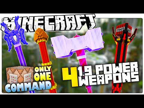 Minecraft 1.9 | 4 MAGIC POWER WEAPONS | Tornado Staff, TNT Bombs & More! (Custom Command)