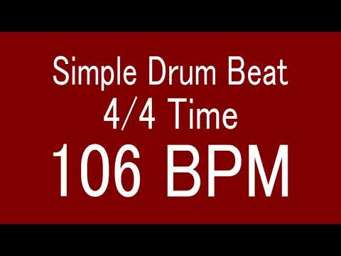 106 BPM 4/4 TIME SIMPLE STRAIGHT DRUM BEAT FOR TRAINING MUSICAL INSTRUMENT / 楽器練習用ドラム