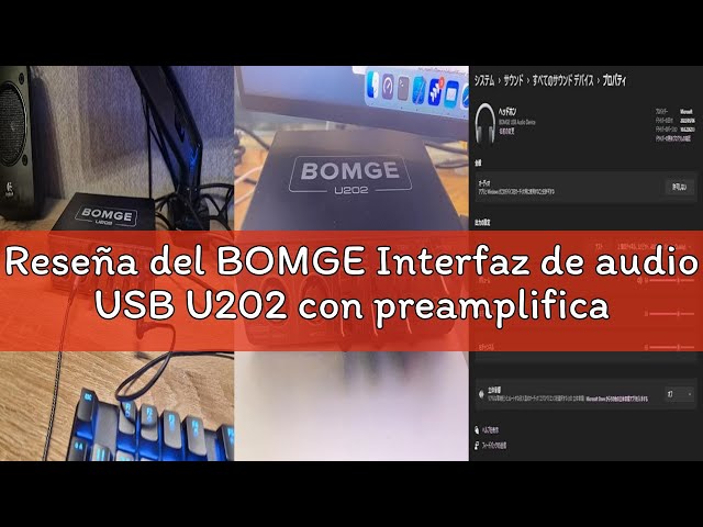 Vídeo relacionado con BOMGE Interfaz de audio USB U202 con preamplificador de micrófono XLR/TSR/TS puertos, 48 V, resolución de 32 bits/192 kHz para grabación de computadora, transmisión, podcasting