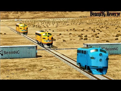 Trains vs Chain Crashes Reverse #1 - BeamNG Drive