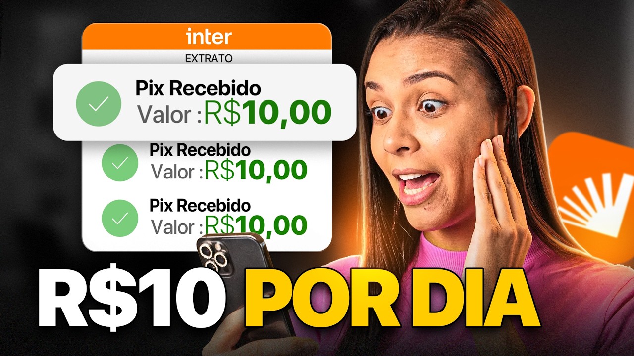 COMO GANHAR 10 REAIS POR DIA NO BANCO INTER SEM TRABALHAR! | TÃO SIMPLES QUE ASSUSTA!