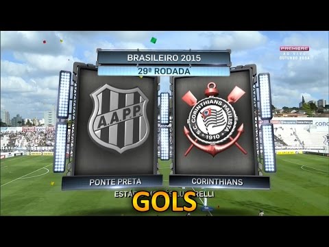 Gols, Ponte Preta 2 x 2 Corinthians - Brasileirão 04/10/2015