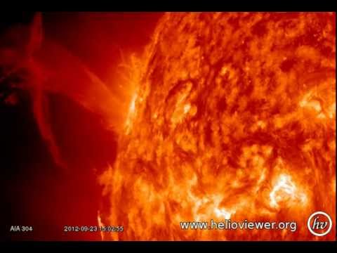 C1.8 class solar flare - Eruption at East on the Sun with CME (September 23, 2012) - Video Vax
