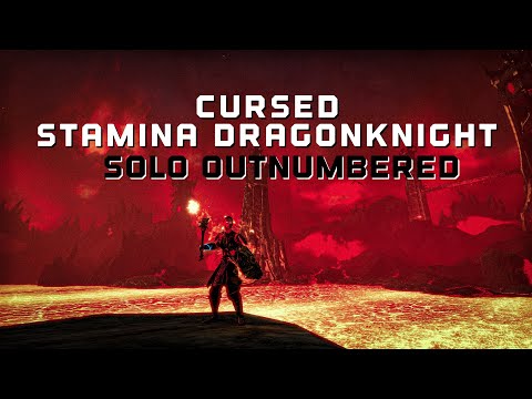 ESO OVERPOWERED Stamina Dragonknight Solo 1vX with Molten whip - Outnumbered (Deadlands)