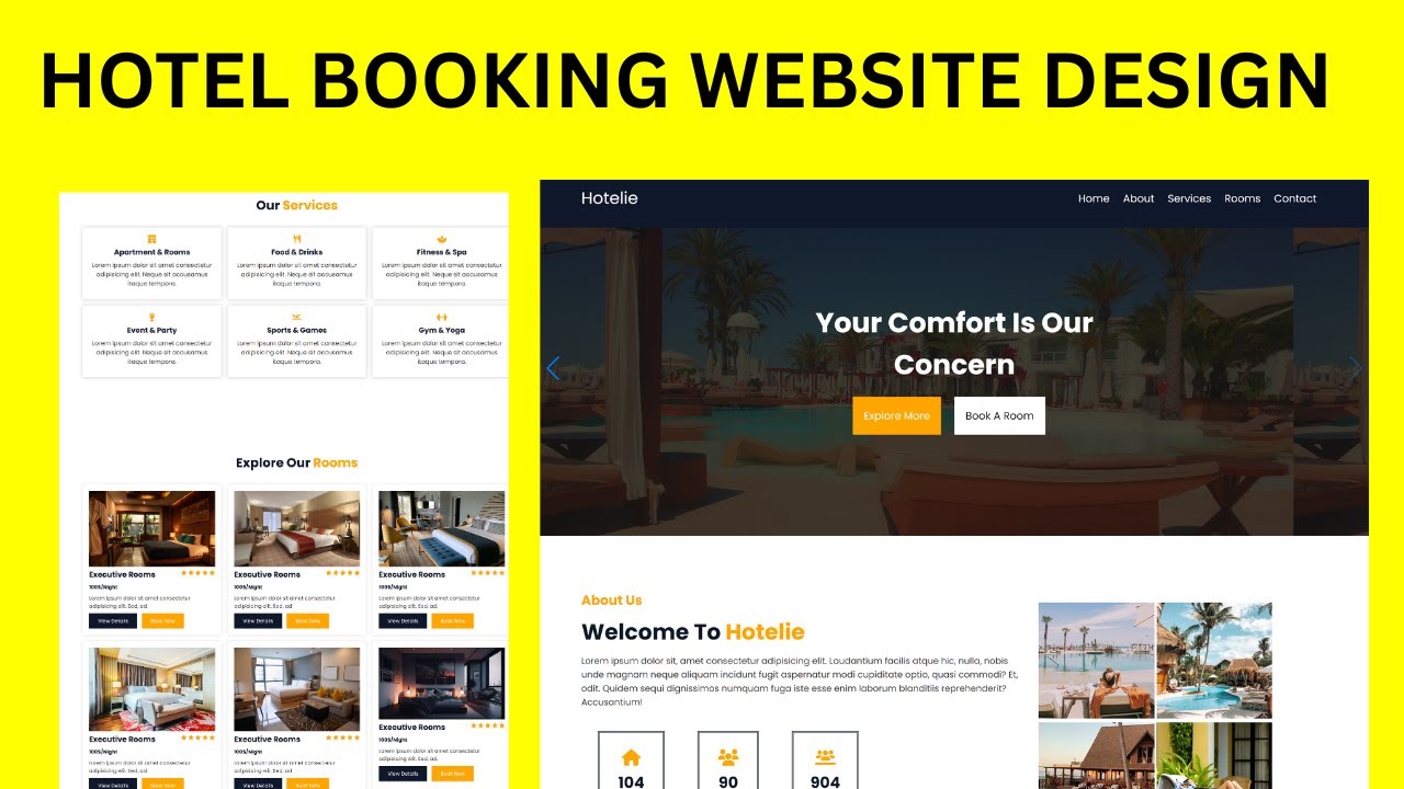 How to make a Hotel Booking Website with HTML, CSS & JAVASCRIPT | Step-by-Step Tutorial