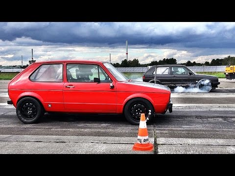 VW Golf 1 Turbo vs Golf 2 VR6 Turbo Brutal Fast Acceleration