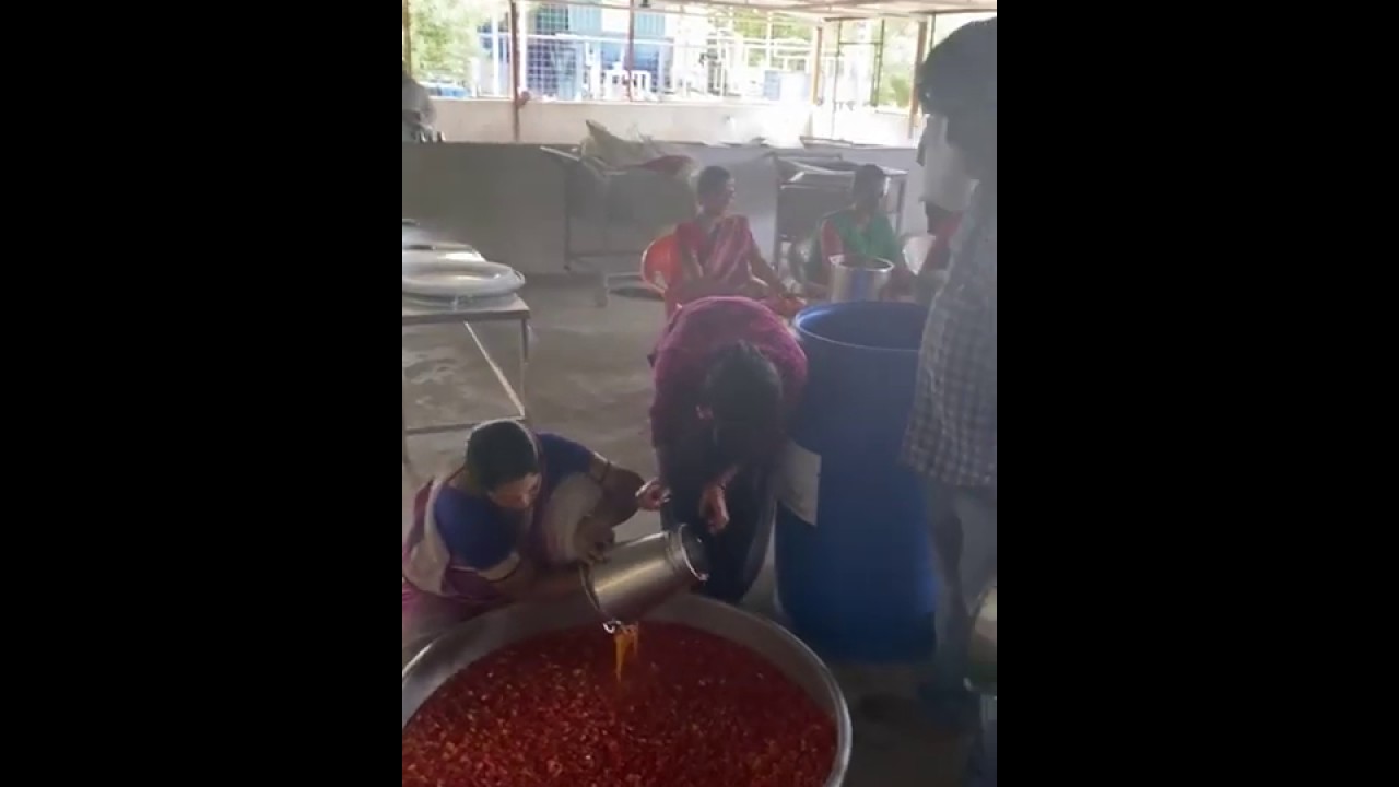 Covid 19 - Jiva VT preparing 500 kgs pickle with tomato and 500kgs Mangoes to distribute for the needy