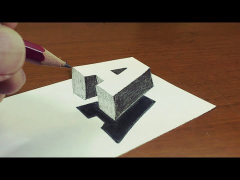 Very Easy! How To Drawing 3D Floating Letter "A" #2 - Anamorphic Illusion - 3D Trick Art on paper
