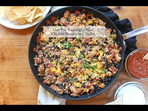 Chicken Burrito in a skillet