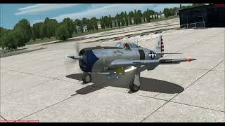 P-47D-23-RA startup and departure from KOSH