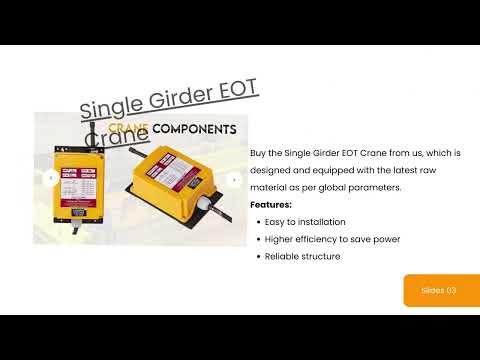 Electric Overhead Travelling Eot Crane