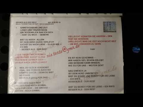 Tougher than the rest, deutsch NiS BESSER ALS DER REST A-Dur