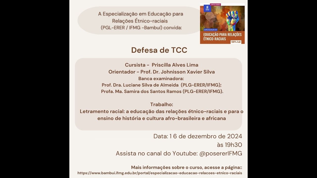 Banca de Defesa de TCC -  Priscilla Alves Lima
