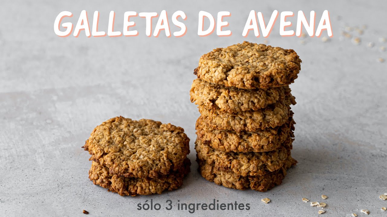 GALLETAS DE AVENA SALUDABLES, VEGANAS, SIN GLUTEN Y SIN LACTOSA. GALLETAS CON SOLO 3 INGREDIENTES