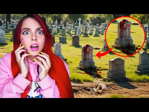 IF YOU SEE BLOOD IN A CEMETERY, RUN!! 😰 *my DRONE captured something VERY TERRIFYING*