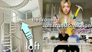 Bedroom Loft Transformation Part 1! *picking out the furniture, building it, etc!*