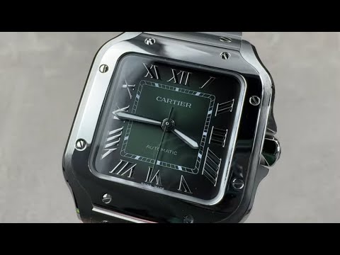 Cartier Santos de Cartier Medium WSSA0061 - 35mm Green Dial Roman Numeral Hands-On Watch Review