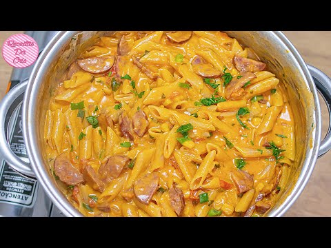 Creamy pasta with Calabrese sausage in one pot | All together and mixed | Easy and quick