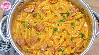 MACARRÃO CREMOSO COM CALABRESA DE UMA PANELA SÓ | TUDO JUNTO E MISTURADO | FÁCIL E RÁPIDO