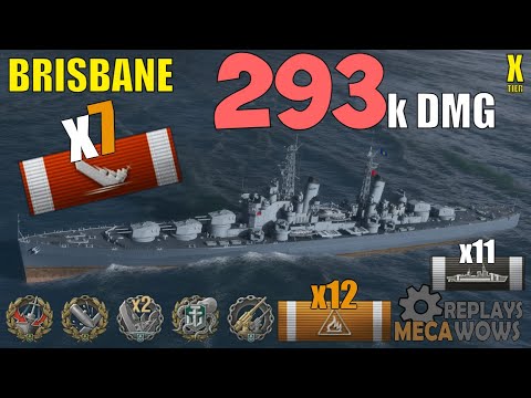Brisbane 7 Kills & 293k Damage | World of Warships Gameplay