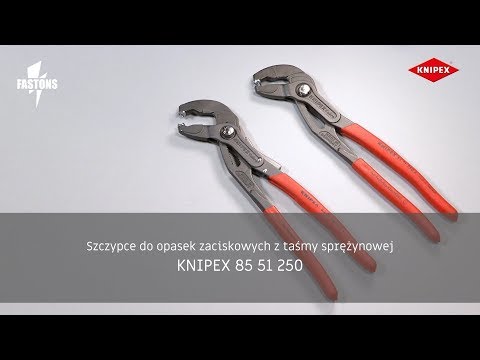 Spyruoklinių sąvaržų suspaudimo replės KNIPEX 85 51 250 AF video