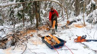 Firewood at Off-Grid Cabin
