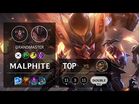 Malphite Top vs Renekton - KR Grandmaster Patch 11.11