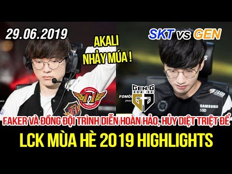 [LCK 2019] SKT vs GEN Game 1 Highlights | Faker cầm Akali nhảy múa mang về trận win hoàn hảo