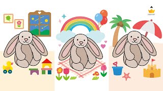 젤리캣 버니 그림그리기 색칠공부 무료 도안 🐰 Jellycat Bunny Drawing Free Coloring Pages for Kids