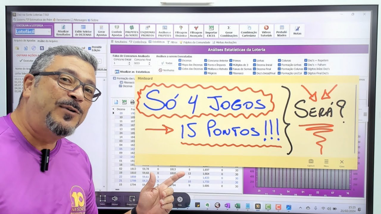 LOTOFACIL: 15 PONTOS GARANTIDOS em APENAS 4 JOGOS (SERÁ?) #lotofacil