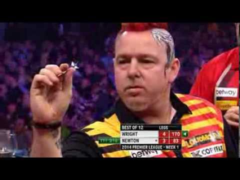 Peter Wright v Wes Newton Premier League Darts 2014 Night 1