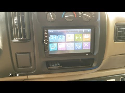 Cheap 50$ 7018B Double DIN Touch Screen Radio install in 2002 GMC Savana Project Van