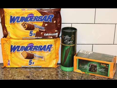 Cadbury Wunderbar Cocoa & Peanut Butter and After Eight Mint Sticks & Orange + Mint Squares