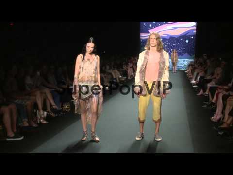 Models walk the runway at Anna Sui - Spring 2014 Mercedes...