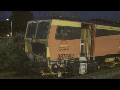 Llandudno Junction 13.10.14 - 2 x Colas Tamper Trains DR73910 Jupiter & DR73909 Saturn