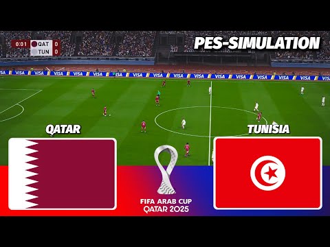 LIVE🔴| QATAR vs TUNISIA - FIFA ARAB CUP 2025 | PES 21 Simulation