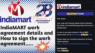 🔥2025 IndiaMart Tele Associate Work Agreement🕵️💯 IndiaMART work agreement2025🤝