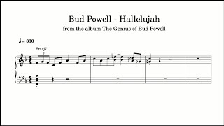 Bud Powell - Hallelujah (The Genius of Bud Powell, 1950) - Piano Transcription